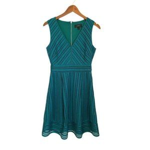 J Crew Eyelet Emerald Green Fit & Flare Dress Sz 4